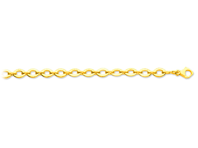 Brazalete De Malla Lentejas Ovaladas E Intermedios 7,7 mm, 18,5 cm, Oro Amarillo De 18 K - Imagen Estandar - 1