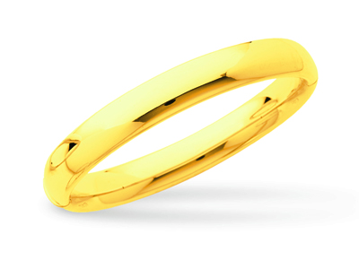 Brazalete Tipo Esclava Con Apertura, Alambre Ovalado De 10 mm, Forma Ovalada De 58 mm, Oro Amarillo De 18 - Imagen Estandar - 1