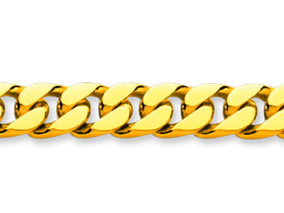 Pulsera De Cadena De Eslabones Ajustados, 6 mm, 20 cm, Oro Amarillo De18 K - Imagen Estandar - 2
