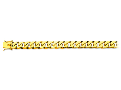 Pulsera De Eslabones Gourmette Apretados, 8mm, 21cm, Oro Amarillo De18 K