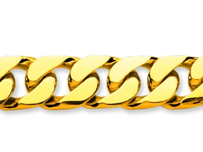 Pulsera De Eslabones Gourmette Apretados, 8 mm, 21 cm, Oro Amarillo De18 K - Imagen Estandar - 2