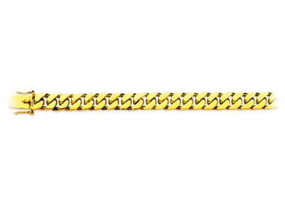 Pulsera De Cadena Gourmette, 9mm, 21,5cm, Oro Amarillo De 18 K