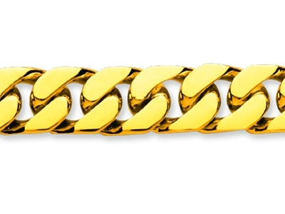 Pulsera De Cadena Gourmette, 9 mm, 21,5 cm, Oro Amarillo De 18 K - Imagen Estandar - 2