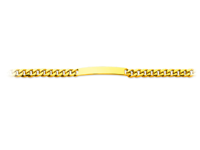 Pulsera Identificativa De Malla Gourmette Ajustada, 6 mm, 20 cm, Oro Amarillo De 18 K - Imagen Estandar - 1