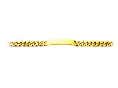 Pulsera Identificativa Con Cadena Gourmette Ajustada, 7 mm, 21 cm, Oroamarillo De 18 K - Imagen Estandar - 1