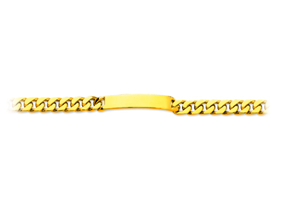 Pulsera Identificativa Con Cadena Gourmette Apretada, 8 mm, 21,5 cm, Oro Amarillo De 18 K - Imagen Estandar - 1