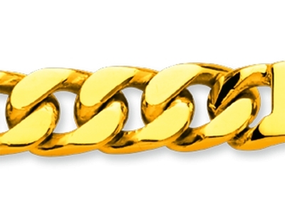 Pulsera Identificativa Con Cadena Gourmette Apretada, 8 mm, 21,5 cm, Oro Amarillo De 18 K - Imagen Estandar - 2