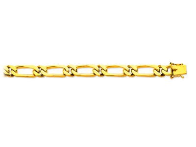 Pulsera De Eslabn Alternado 11 9mm, 21cm, Oro De 18 Quilates