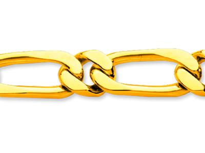 Pulsera De Eslabón Alternado 1/1 9 mm, 21 cm, Oro De 18 Quilates - Imagen Estandar - 2