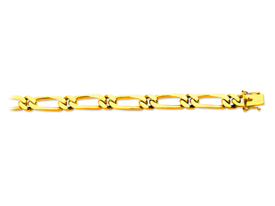 Pulsera De Eslabn Alternado 11 8mm, 21cm, Oro De 18 Quilates