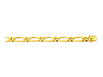 Pulsera De Eslabn Alternado 11 7mm, 21cm, Oro De 18 Quilates