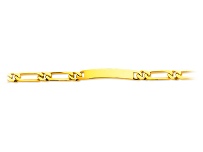 Pulsera De Identidad De Malla Alternativa 1/1 Apretada 7 mm, 20 cm, Oro Amarillo De 18 K - Imagen Estandar - 1