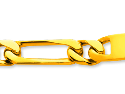 Pulsera De Identidad De Malla Alternativa 1/1 Apretada 7 mm, 20 cm, Oro Amarillo De 18 K - Imagen Estandar - 2