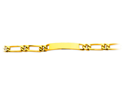 Pulsera Identidad 11 Malla, 8 Mm, 22 Cm, Oro Amarillo 18k