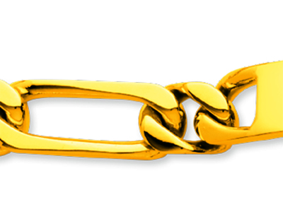 Pulsera De Identidad De Malla Alternativa 1/1 Apretada 8 mm, 22 cm, Oro Amarillo De 18 K - Imagen Estandar - 2