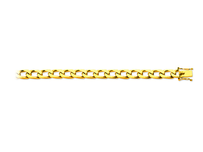 Pulsera Compacta De Maille Caballo De 7mm, 20cm, Oro Amarillo De 18 K