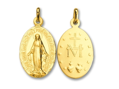 Medalla Virgen Mara, 20 Mm, Oro Amarillo 18k