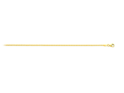 Cadena De Eslabn Palmier Slida, 1,50mm, 40cm, Oro Amarillo De 18 K