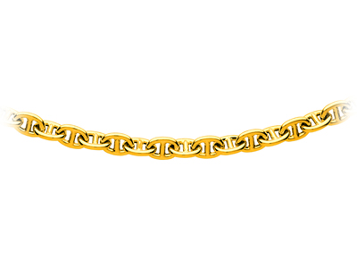 Collar Forçat Marine Modelo Grande 10 Mm, 50 Cm, Oro Amarillo 18k