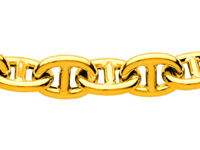 Collar De Cadena Forzada Marino Modelo Grande 10 mm, 50 cm, Oro Amarillo 18k - Imagen Estandar - 2