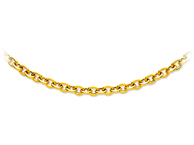 Cadena De Eslabones Forzada Redondahueca 9,70 mm, 44 cm, Oro Amarillo De 18 K - Imagen Estandar - 1