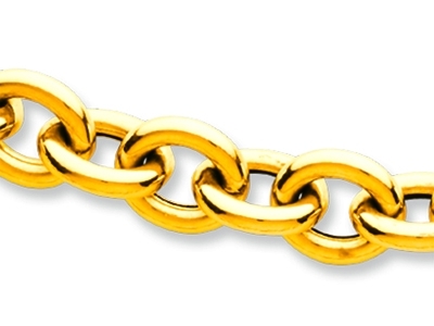 Cadena De Eslabones Forzada Redondahueca 9,70 mm, 44 cm, Oro Amarillo De 18 K - Imagen Estandar - 2