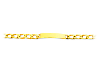 Pulsera Identidad, Crin De Caballo Tupida 7 Mm, 20,5 Cm, Oro Amarillo 18k