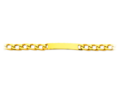 Pulsera De Identidad, Cadena De Caballo Tupida De 8 Mm, 21 Cm, Oro Amarillo De 18 Quilates