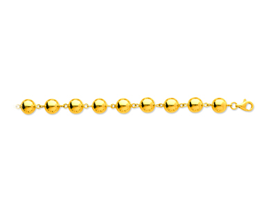 Pulsera Bolas Marseillaises 9mm, 19,5cm, Oro Amarillo De 18 K