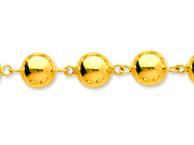 Pulsera Boules Marseillais 9 Mm, 19,5 Cm, Oro Amarillo 18k - Imagen Estandar - 2