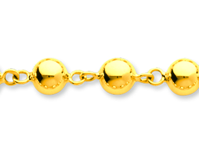 Pulsera Bolas Marseillaises 6 mm, 19 cm, Oro Amarillo 18k - Imagen Estandar - 2