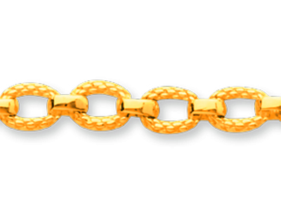 Pulsera Anillos Estriados Con Eslabones Interiores Pulidos 4,8 mm, 19 cm, Oro Amarillo De 18 K - Imagen Estandar - 2
