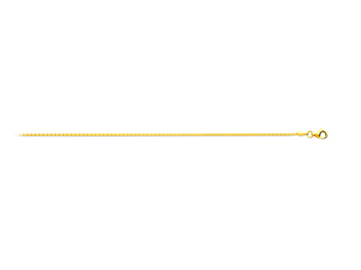 Cadena De Malla Palmier Slida, 1,30mm, 45cm, Oro Amarillo De 18 K