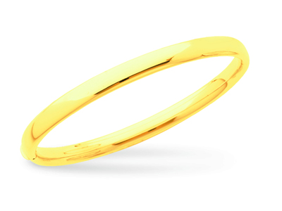 Brazalete Tipo Esclava Con Apertura, Alambre Ovalado De 6 mm, Forma Ovalada De 58 mm, Oro Amarillo De 18 - Imagen Estandar - 1