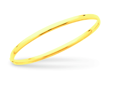 Brazalete Tipo Esclava Con Apertura, Alambre Ovalado De 4 mm, Forma Ovalada De 63 mm, Oro Amarillo De 18 - Imagen Estandar - 1