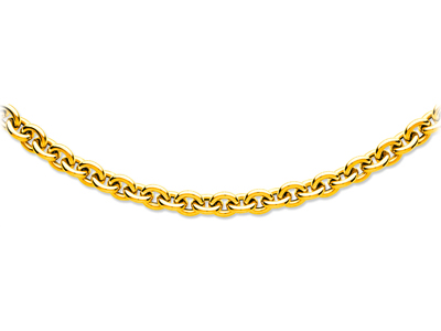 Cadena De Eslabones Forzada Redondahueca 11 mm, 44 cm, Oro Amarillo D E 18 K - Imagen Estandar - 1