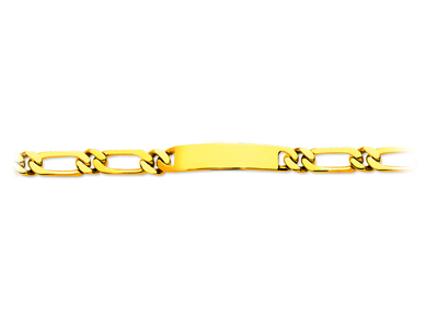 Pulsera De Identidad De Malla Alternada 1/1 Ajustada 9 mm, 22 cm, Oro Amarillo De 18 K - Imagen Estandar - 1