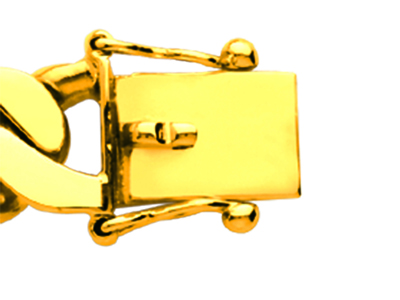 Pulsera De Identidad De Malla Alternada 1/1 Ajustada 9 mm, 22 cm, Oro Amarillo De 18 K - Imagen Estandar - 3