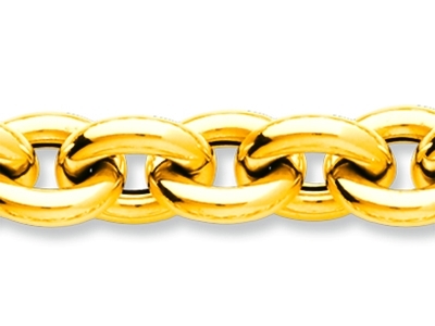 Pulsera De Malla Forzada Redonda Hueca De 11 mm, 21 cm, Oro Amarillo De 18k. Referencia. 3.50.315 - Imagen Estandar - 2
