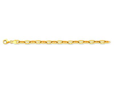 Pulsera Forzada Marine De Eslabn Hueco 6,20mm, 19cm, Oro Amarillo De 18 K