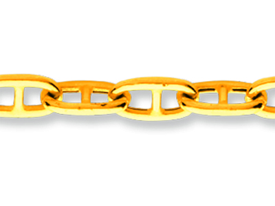 Pulsera Forzada Marine De Eslabón Hueco 6,20 mm, 19 cm, Oro Amarillo De 18 K - Imagen Estandar - 2