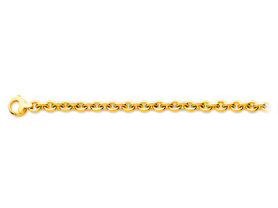 Pulsera De Malla Forzada Redonda De7 mm, 18,50 cm, Oro Amarillo De 18 K - Imagen Estandar - 1