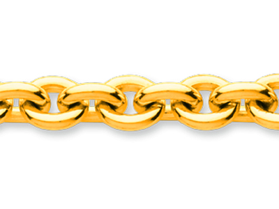 Pulsera Redonda Forçat 7 Mm, 18,50 Cm, Oro Amarillo 18k - Imagen Estandar - 2
