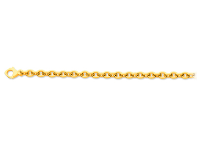 Pulsera Redonda De Malla Forzada 5,60 mm, 19,50 cm, Oro Amarillo De 18k - Imagen Estandar - 1