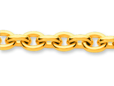 Pulsera Redonda De Malla Forzada 5,60 mm, 19,50 cm, Oro Amarillo De 18k - Imagen Estandar - 2