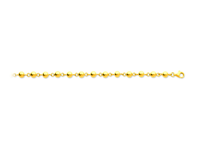 Pulsera Bolas Marsellesas 5mm, 18,5cm, Oro Amarillo De 18 K