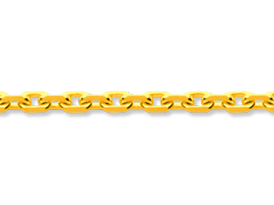 Cadena De Eslabones Forzada Diamantado 1,30 mm, 50 cm, Oro Amarillo De18 K - Imagen Estandar - 2
