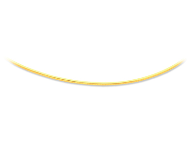 Collar Omega Redondo 2 Mm, 45 Cm, Oro Amarillo 18k - Imagen Estandar - 1