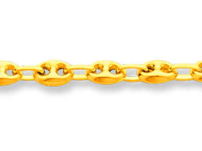 Cadena De Malla De Grano De Caf{ Hueca 3,70 mm, 50 cm, Oro Amarillo De18 K - Imagen Estandar - 2