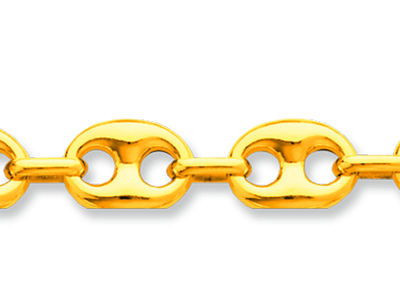 Pulsera Malla Grano De Caf{ Hueca 9mm, 19 Cm, Oro Amarillo De 18 K - Imagen Estandar - 2